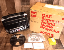 Vintage GAF 3000 S Super 8 Sound Movie Projector Tested w/Box Nice Read
