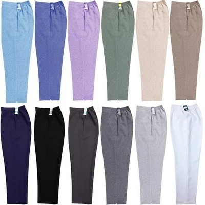 Damenhose Damen halb Gummizug Stretchbund Arbeit Büro Taschen Hose