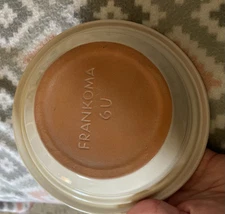 Sm FRANKOMA Lidded Pottery Dish, VVEC Promo, Verdigris Valley Electric Co-Op