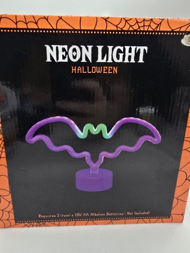 11" Purple Flying Bat LED Neon Light Goth Vampire Home Decor Bedroom Office Punk - Picture 2 of 4