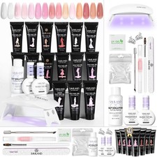 SAVILAND 15-Color Poly Extension Gel Nail Kit, UV Lamp, Slip Solution, Salon At