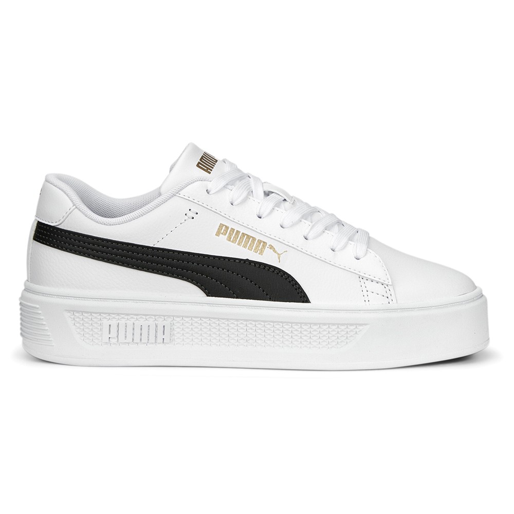 Size 9 - Puma Smash Platform v3 White Black Gold W for sale online