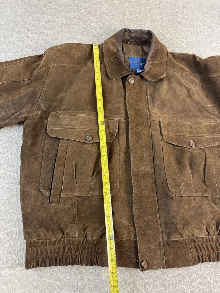 Куртка мужская Towncraft XL коричневая замшевая кожаная на пуговицах спереди эластичный подол - Изображение 3 из 4