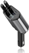 4IN1 120W Retractable Car Charger USB Type C Cable For Phone Fast Charge Adapter