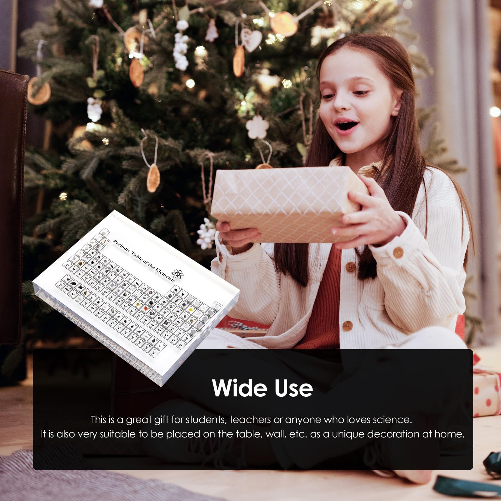 Periodic Table with Real Elements Inside, Acrylic Periodic Table Display with 83