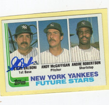 Autographed Steve Balboni ROOKIE New York Yankees 1982 Topps