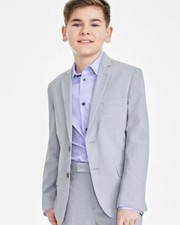 Calvin Klein Big Boys Grey Slim Fit Stretch Suit Jacket, 20