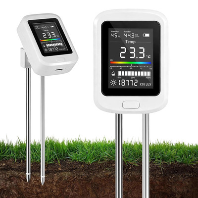 6-in-1 Soil Moisture Meter Digital Soil Tester Kit with pH Temperature Humidity