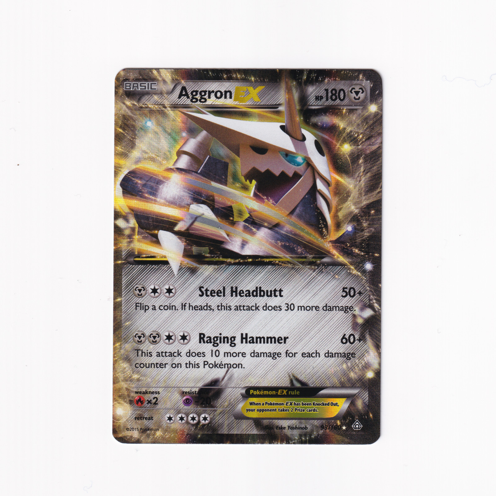 Aggron EX Primal Clash 93/160 - Double Rare (NM) | Single Pokemon Card