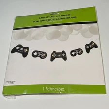 Light-Up Video Game Controller Banner 6ft Gamer Party Decoration LEDs Gaming