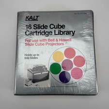 KALT 16 Slide Cube Cartridge Library Box for Bell  Howell Slide Projectors