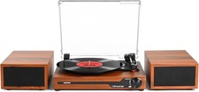 Vinyl Record Player with Speakers,Bluetooth Portable Turntable for Vinyl Records