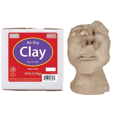 AMACO 4630-3C Air Dry Modeling Clay, 10-Pound, Gray Grey