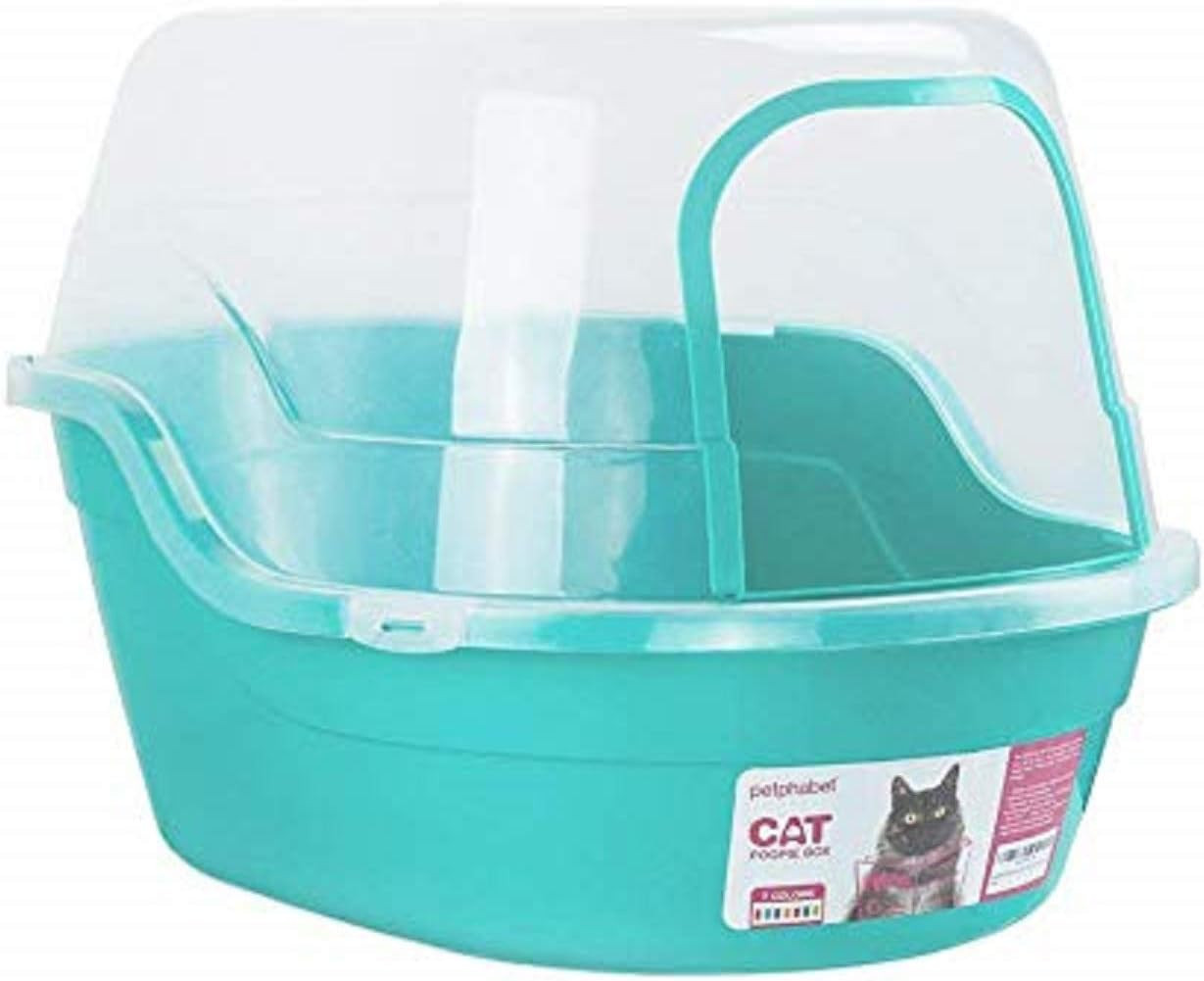 Jumbo Hooded Cat Litter Box, Extra Large, Teal - Thumbnail 8