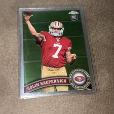 2011 Colin Kaepernick Topps Chrome Rookie RC Card #25 San Francisco 49ers . rookie card picture