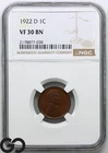 1922-D Lincoln Cent Wheat Penny NGC VF 30 BN ** Very PQ 4 Grade, Shot XF!
