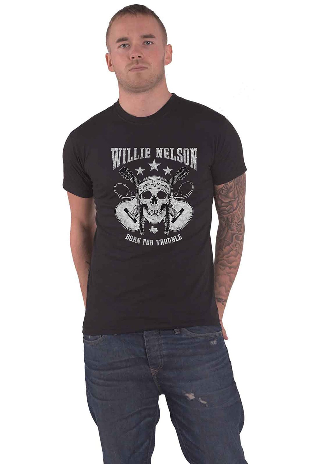 Футболка Willie Nelson с логотипом в виде черепа Nuovo Ufficiale Uomo Nero