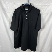 PGA TOUR Men's Shirt Black XLarge Air Flex Polyester Quick Dry Polo. Golf