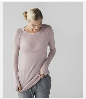 Lululemon Sunshine Coast Long Sleeve 10 Pale Pink Pullover Coastal Preppy