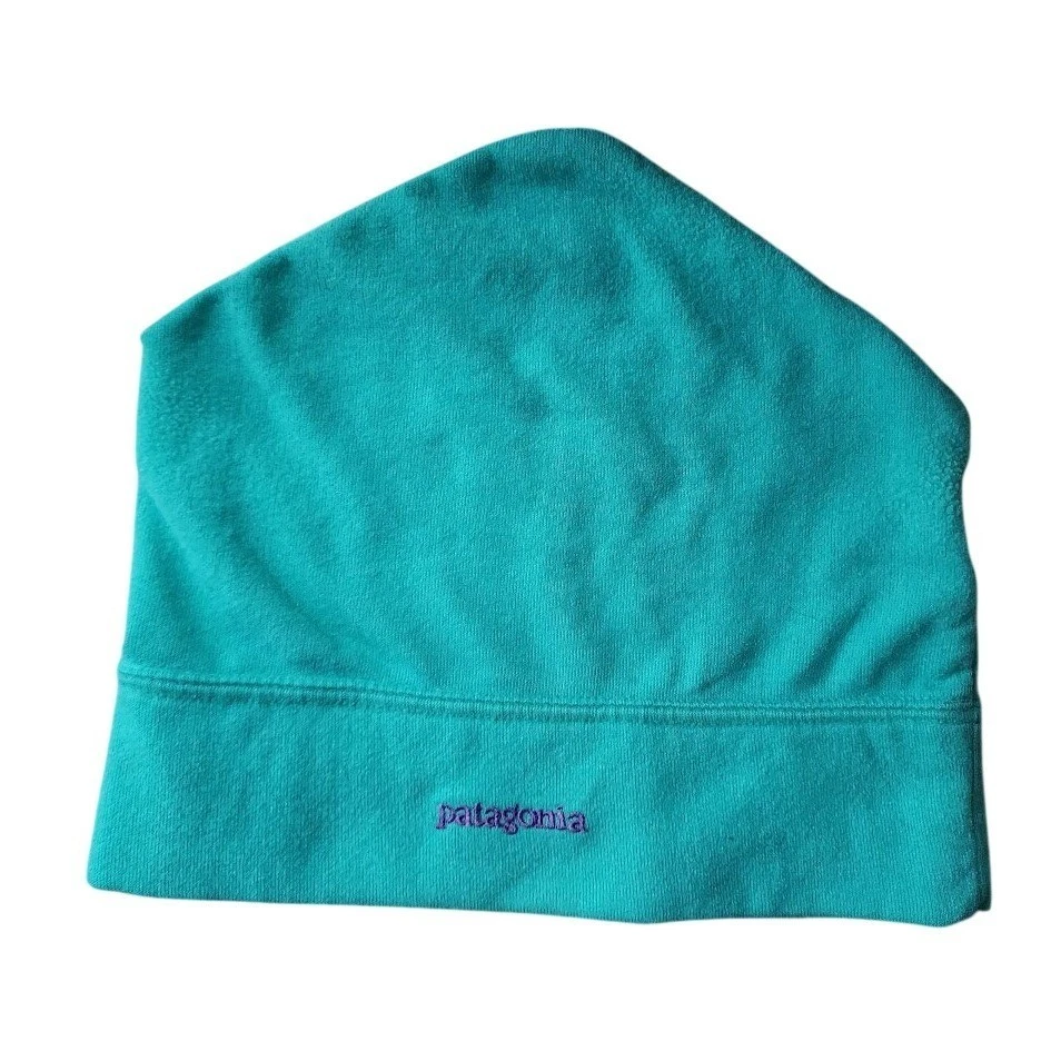 PATAGONIA 90s Vintage Teal Fleece Beanie Winter Outdoor Gorpcore One Size