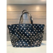 Kate Spade Adaira Wellesley Polka Dot Diaper Tote Bag Black Tan Preppy
