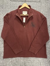 Eddie Bauer NEW Men's XXL 1/4 Zip Mock Neck Classic Pullover Sweater Maroon NWT