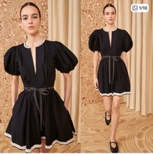 Ulla johnson WILDA puff sleeve cotton poplin belted mini dress Sz 6 $550