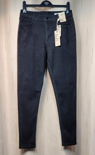JEANS M&S tiro medio y pierna delgada ~ talla 12 regular ~ NEGROS - Imagen 6 de 6
