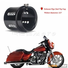 2.5" Inlet Exhaust Tip End Cap Muffler Tip For Harley Dyna Softail Cafe Racer