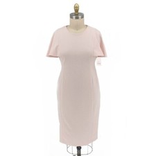 Calvin Klein Cape Sleeves Dress Pink 10 preppy cocktail classic Business casual