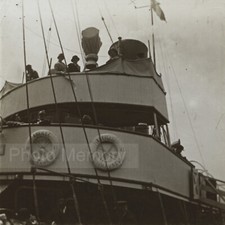 Remorqueur Abeille XI au port, Le Havre - Plaque de Verre Positive Stéréo 1920