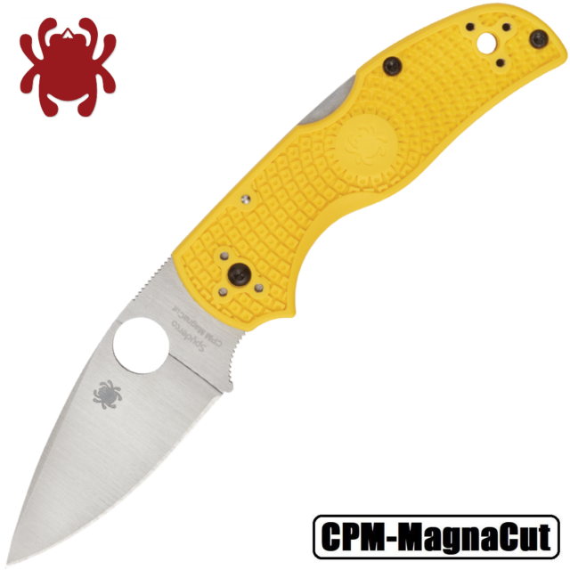Spyderco Native 5 Salt CPM MagnaCut Satin Plain Blade Yellow FRN C41PYL5
