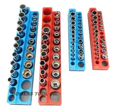 MTS Magnetic Socket Organizer Set 4pc 3/8 1/4 Metric SAE Mechanics Time Saver RB