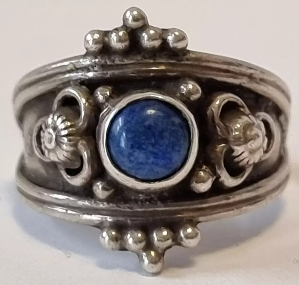 A0098 - Solid 925 Silver Ring with Lapis Lazuli J… - image 1
