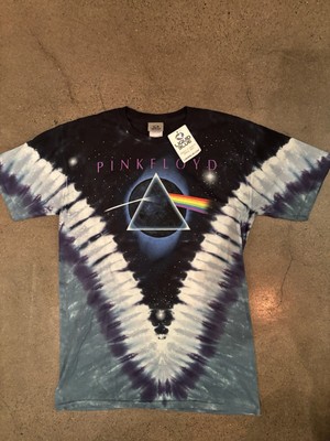 NWT VTG Liquid Blue Band T Shirt Tie Dye Pink Floyd Dark Side Of The Moon MENS M