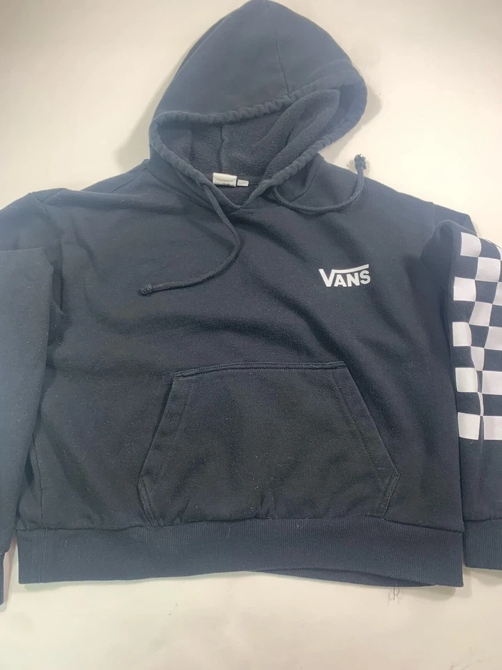 Vans Sweater Womens Small Black Long Sleeve Skateboarding Lightweight Hoodie - Image 3 of 4