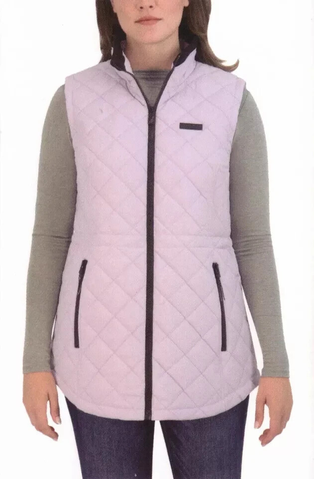 Nautica Women's Full Zip 2 Pockets Sleeveless Vest, Blossom, Size S