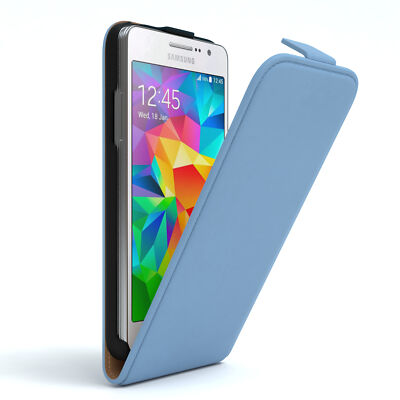Tasche für Samsung Galaxy Grand Prime Flip Case Schutz Hülle Cover Hellblau