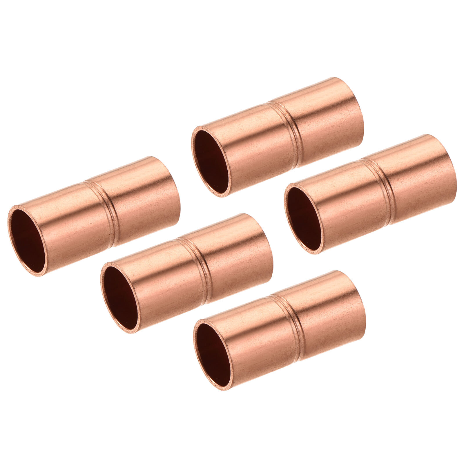 5pcs Straight Copper Coupling Fittings 1/4 Inch Welding Joint for HVAC Air