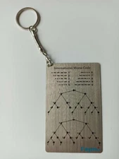 Laser Etched stainless steel Morse Code Chart & Phonetic Alphabet Pocket Card
