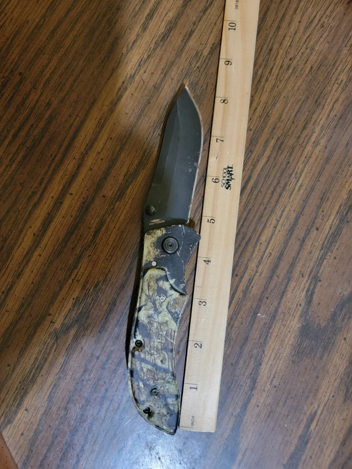 Navaja de bolsillo asistida con bloqueo de revestimiento camuflaje RUKO Foto 3 de 4