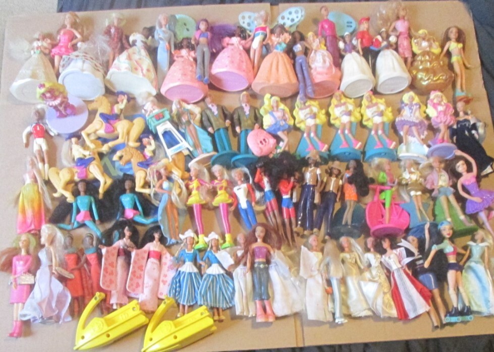 Lot De 5 Mini Poupées Barbie McDonald USA 10 Cm - Occasion