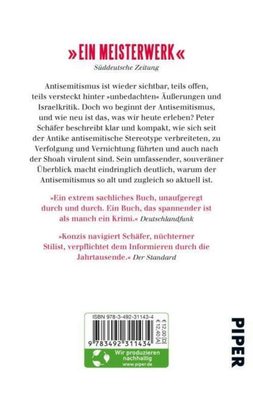 Thumbnail - Peter Schäfer / Kurze Geschichte Des Antisemitismus / 9783492311434
