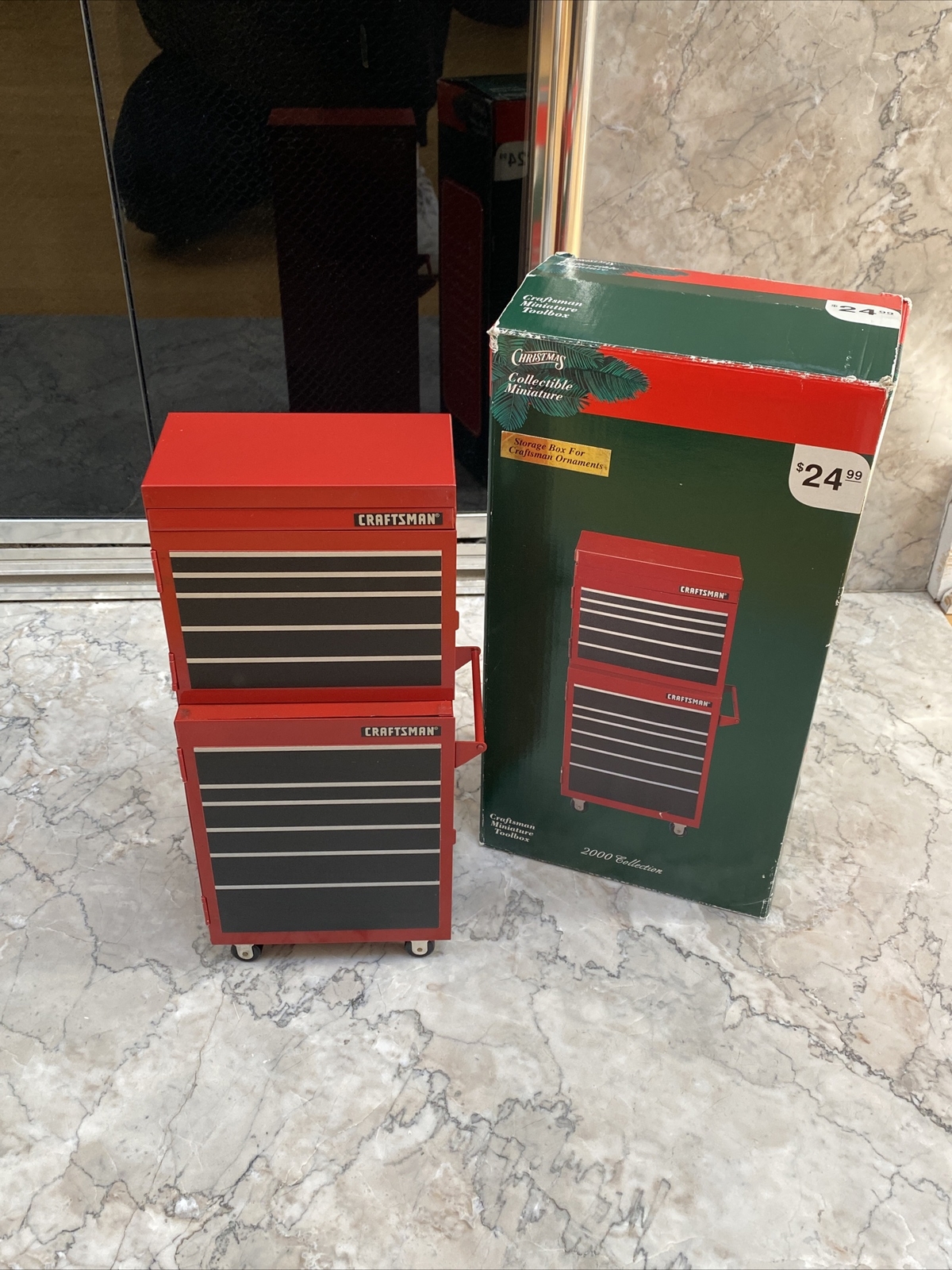 2000 Sears Craftsman Tool Box Christmas Ornament Collection Miniatures 11” Metal - Picture 11 of 11