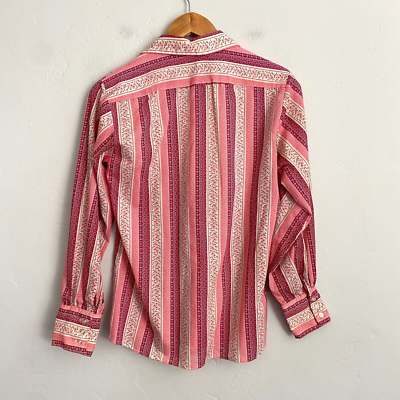 トップス TOWNCRAFT PENNY'S Penneys Towncraft Vintage Shirt Men Size 18 Small Pink Stripe