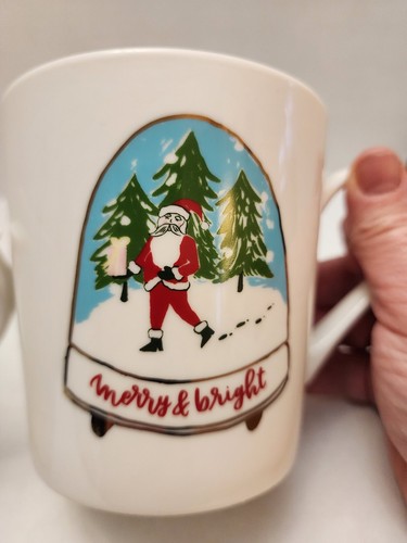 Opal House Snow Globe Christmas Coffe Mugs Set of 2 - Picture 3 of 8