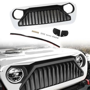 White Front Grill Grille With Mesh Inserts Fit For Jeep ...