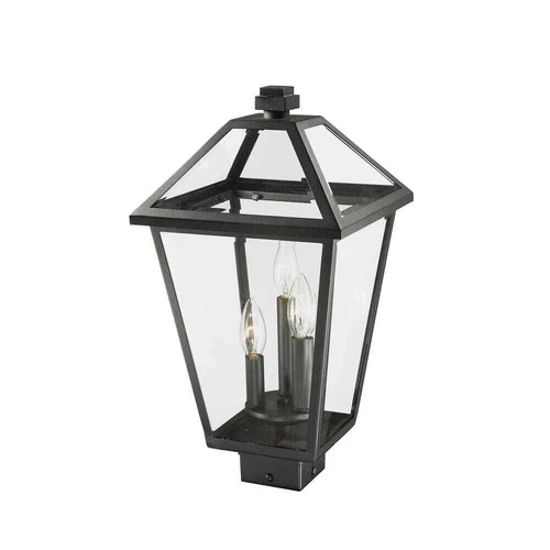 Z-Lite Talbot 18.5 in. 3-Light Black Outdoor Post Light, Steel (No Bulb) - Picture 3 of 6