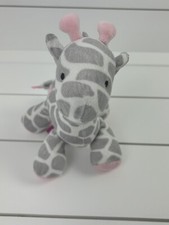 Carter's JUST ONE YOU Giraffe Plush Lovey Stuffed Toy Rattle Gray Pink Heart