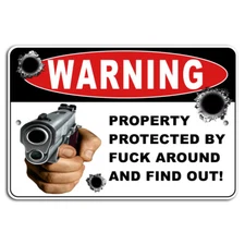 WARNING Protected by FAFO Sign for Gun Owners and Home Security